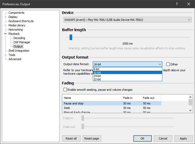 Output format