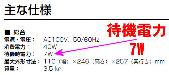 待機電力_MA-700U